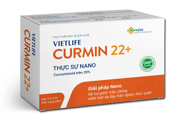 Vietlife Curmin 22+ - Giảm nhanh triệu chứng viêm loét dạ dày, trào ngược dạ dày thực quản